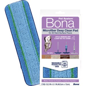 Bona Pet System Microfiber for Multi-Surface Floors Deep Clean Mop Pad, Blue