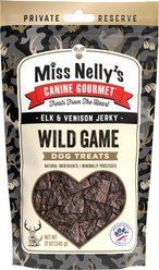 Miss Nelly's Canine Gourmet Heart of the Wild Elk & Venison Jerky Dog Treats, 12-oz pouch