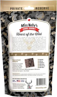 Show full view: Miss Nelly's Canine Gourmet Heart of the Wild Elk & Venison Jerky Dog Treats, 12-oz pouch slide 3 of 8