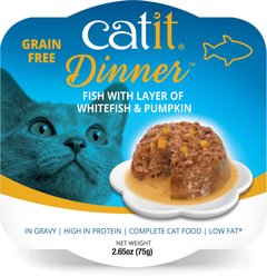 Catit Dinner Ocean Fish with Whitefish & Pumpkin Cat Wet Food, 2.65-oz can
