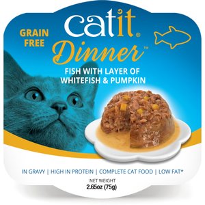 Catit Dinner Ocean Fish with Whitefish & Pumpkin Cat Wet Food, 2.65-oz can