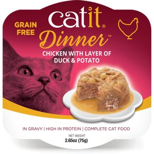 Catit Dinner Chicken with Duck & Potato Cat Wet Food, 2.65-oz can