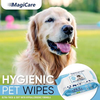 Show full view: Magicare 8 x 8-in Unscented Ultra Thick & Soft with Hypoallergenic Formula Dog Wipes, White, 100 count slide 2 of 8
