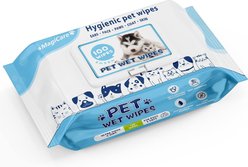 Magicare 8 x 8-in Unscented Ultra Thick & Soft with Hypoallergenic Formula Dog Wipes, White, 100 count