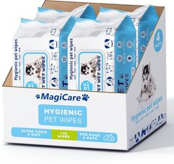Magicare 8 x 8-in Unscented Ultra Thick & Soft with Hypoallergenic Formula Dog Wipes, White, 400 count slide 1 of 7