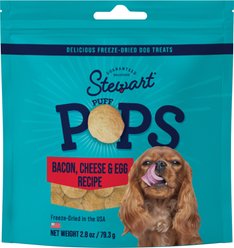 Stewart PuffPops Bacon, Egg & Cheese Recipe Freeze-Dried Dog Treats, 2.8-oz pouch