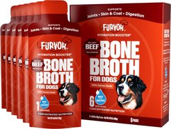 Furvor Beef Concentrated Bone Broth Digestive Health High-Protein Liquid Dog Food Topper, 0.64-oz pouch, 18 count