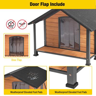 Show full view: Aivituvin Waterproof Anti-Chewing Metal Frame with Porch Dog House, Large slide 7 of 11