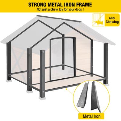 Show full view: Aivituvin Waterproof Anti-Chewing Metal Frame with Porch Dog House, Large slide 4 of 11
