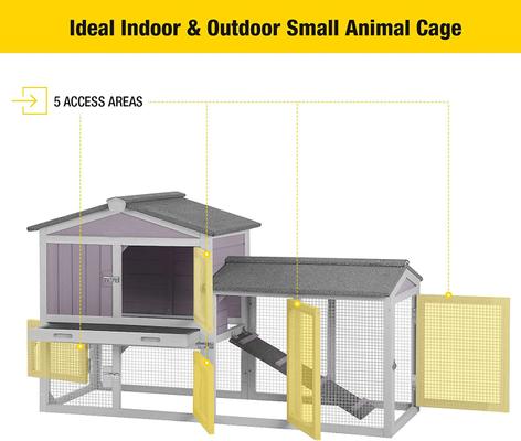 Show full view: Aivituvin 33.4-in Outdoor Rabbit Hutch slide 4 of 8