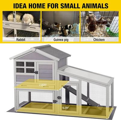 Show full view: Aivituvin 38.1-in Indoor & Outdoor Rabbit Hutch slide 5 of 8