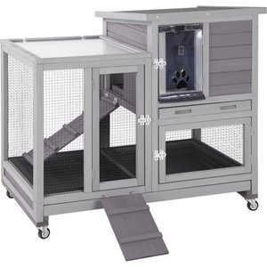 Aivituvin 36.4-in Indoor & Outdoor Wheeled Rabbit Hutch