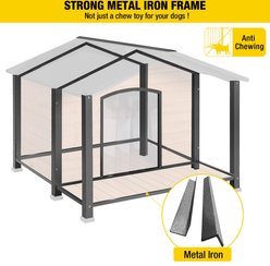 Aivituvin Waterproof Anti-Chewing Metal Frame with Porch Dog House, X-Large slide 2 of 6