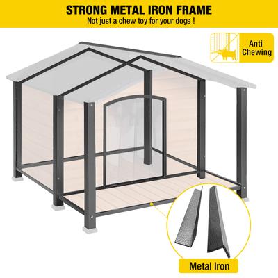 Show full view: Aivituvin Waterproof Anti-Chewing Metal Frame with Porch Dog House, X-Large slide 2 of 9