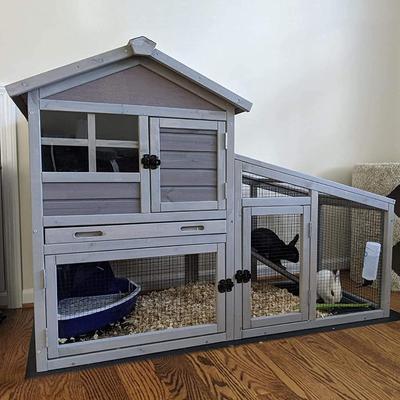Show full view: Aivituvin 38.1-in Indoor & Outdoor Rabbit Hutch slide 2 of 8