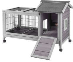 Aivituvin 28.3-in Indoor & Outdoor Wheeled Rabbit Hutch 