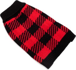 The Worthy Dog Buffalo Turtleneck Dog Sweater, Black/Red, Large slide 2 of 4
