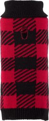 The Worthy Dog Buffalo Turtleneck Dog Sweater, Black/Red, X-Small