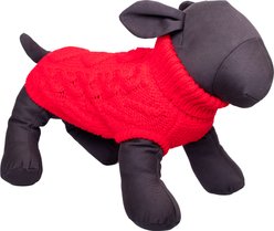 The Worthy Dog Chunky Knit Turtleneck Dog Sweater, Red, Large slide 2 of 3