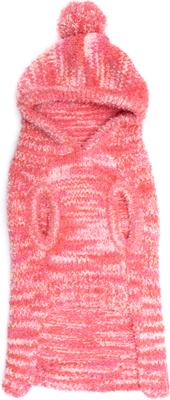 Show full view: The Worthy Dog Space Dye Dog Hoodie, Pink, Small slide 3 of 3