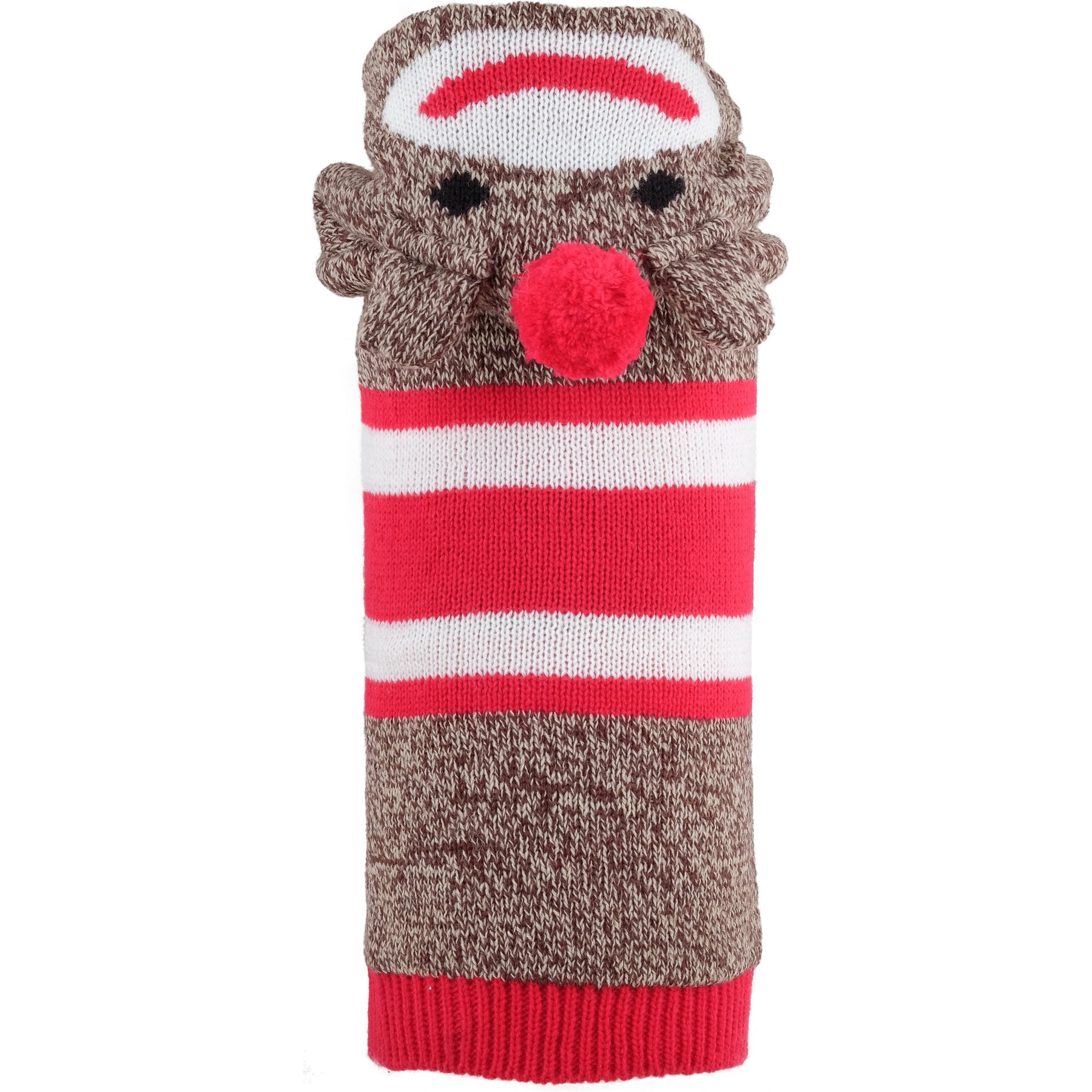 The Worthy Dog Sock the Monkey Dog Hoodie, Red, XX-Small