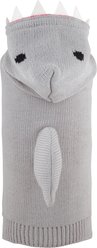 The Worthy Dog Jimmy the Shark Dog Hoodie, Gray, Small