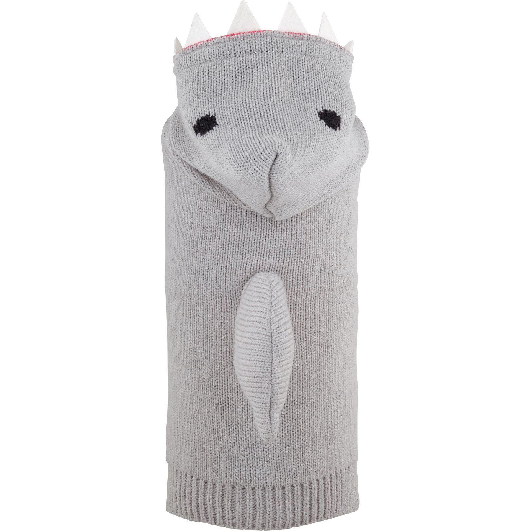 The Worthy Dog Jimmy the Shark Dog Hoodie, Gray, Medium
