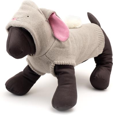 Show full view: The Worthy Dog Bunny Hop Dog Hoodie, Gray, XX-Large slide 2 of 3