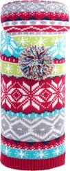 The Worthy Dog Fairisle Hoodie Dog Sweater, Multicolored, Small