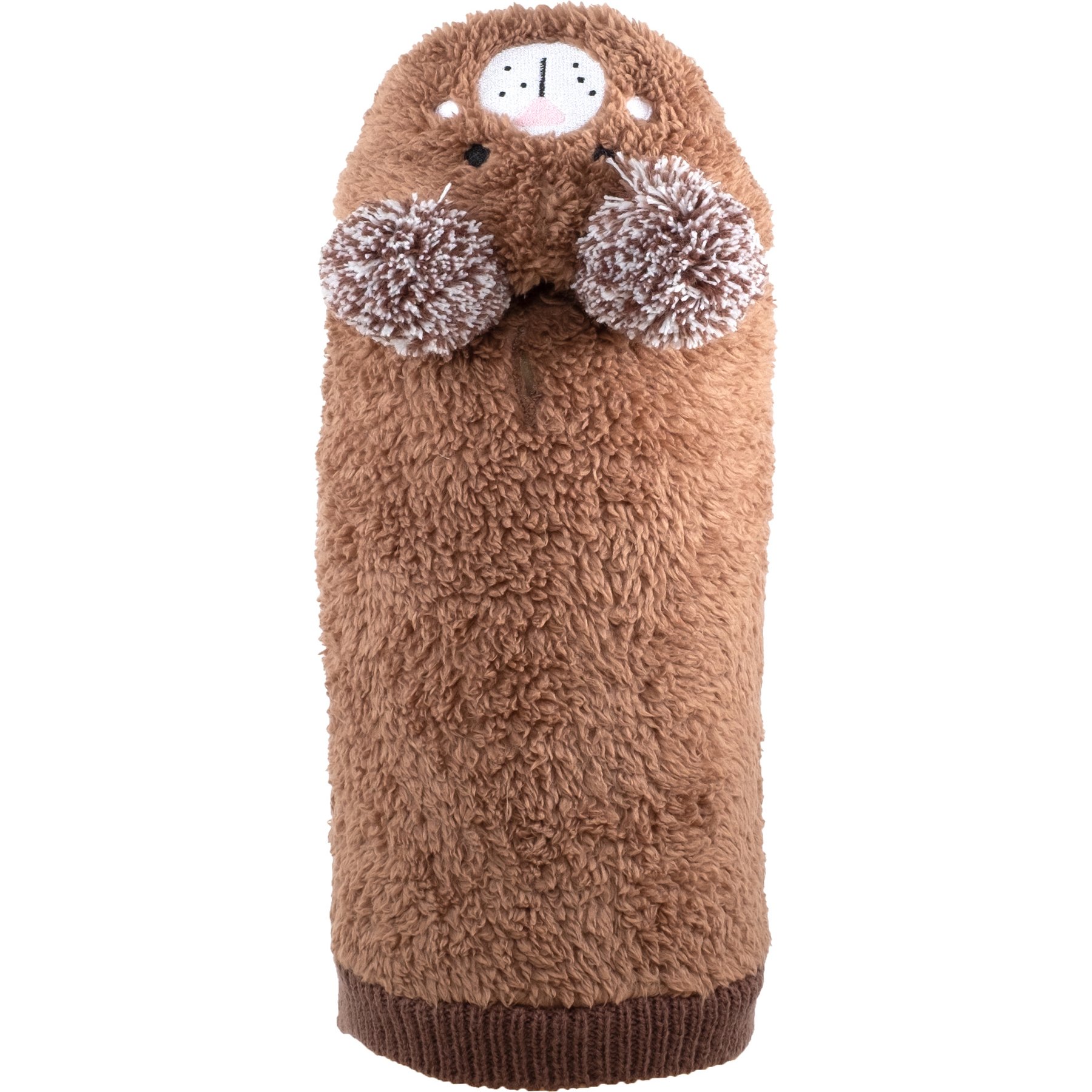 The Worthy Dog Bear Dog Hoodie, Brown, X-Small