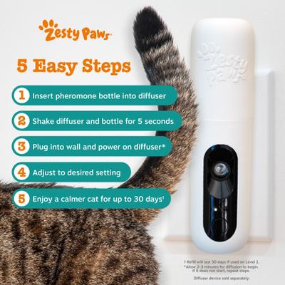 Show full view: Zesty Paws Calming Diffuser Refill for Cats, 1-fl oz bottle, 1 count slide 5 of 10