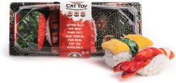 Fabcat Sushi Platter Chew Cat Toy with 5 Catnip Filled Sushi, Multicolor