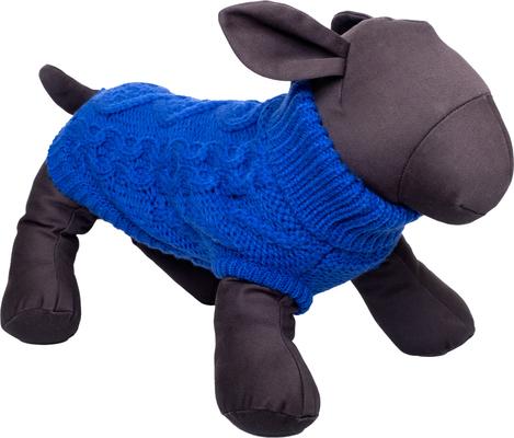 Show full view: The Worthy Dog Chunky Knit Turtleneck Dog Sweater, Royal, Small slide 2 of 3