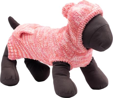 Show full view: The Worthy Dog Space Dye Dog Hoodie, Pink, Small slide 2 of 3