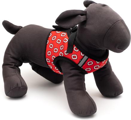 Show full view: The License House Ohio State Tossed Block O Printed Reflective Step In Sidekick Harness, Scarlet, XX-Large: 27 to 31-in chest slide 3 of 3