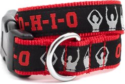 The License House Ohio State OH-IO Silhouette Nylon Dog Collar, Black, Small: 8 to 14-in neck, 5/8-in wide