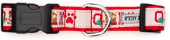 The License House Ohio State Buckeyes Paw Print OH-IO Nylon Dog Collar, Red, Small: 8 to 14-in neck, 5/8-in wide slide 2 of 3