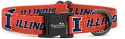 ShopInstaPets Illinois Fighting Illini Adjustable Dog Collar, Orange, Large: 22-in neck, 1-in wide