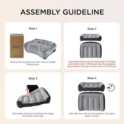 Show full view: Bedsure Orthopedic Extra Thick Supportive Soft Plush Sherpa Dog Bed with Waterproof Washable Cover, Navy, X-Large Pro: 45-in slide 8 of 10