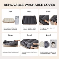 Bedsure SupportMax Orthopedic Waterproof Removable Cover Dog Bed, Grey, X-Large slide 2 of 9