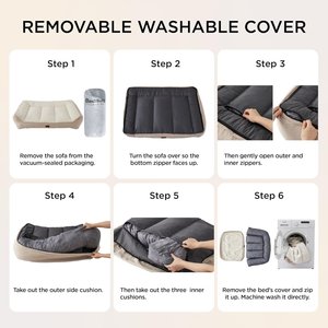 Bedsure SupportMax Orthopedic Waterproof Removable Cover Dog Bed, Grey, X-Large