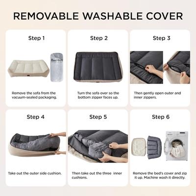 Show full view: Bedsure Orthopedic Extra Thick Supportive Soft Plush Sherpa Dog Bed with Waterproof Washable Cover, Navy, X-Large Pro: 45-in slide 9 of 10