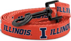 ShopInstaPets Illinois Fighting Illini Dog Leash, Orange, 6-ft long, 1-in wide