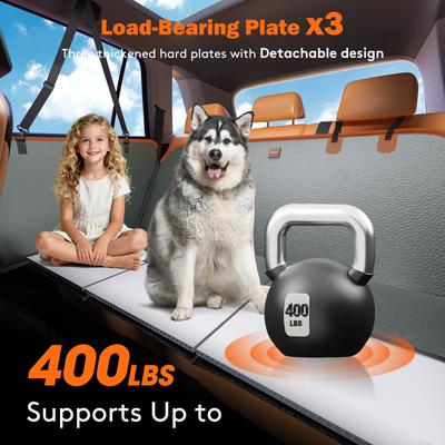 Show full view: Invenho Hard Bottom, Waterproof PU Leather Hammock Dog Car Backseat Cover, Large, Grey slide 3 of 7