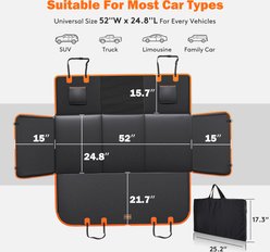 Invenho Hard Bottom, Waterproof PU Leather Hammock Dog Car Backseat Cover, Large, Black slide 2 of 7