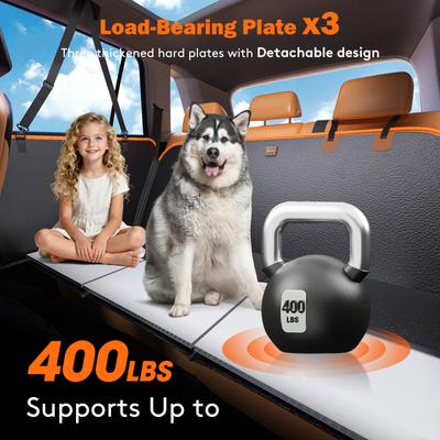 Show full view: Invenho Hard Bottom, Waterproof PU Leather Hammock Dog Car Backseat Cover, Large, Black slide 3 of 7