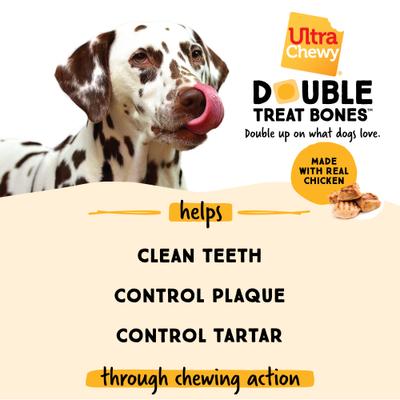 Show full view: Ultra Chewy Double Treat Bones Chicken Flavor Dog Treat, 8 count slide 4 of 9