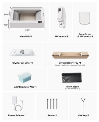 Show full view: PETKIT Purobot Crystal Duo Automatic Cat Litter Box with Camera slide 6 of 6