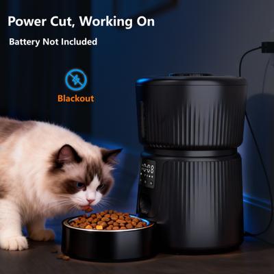Show full view: PATPET 2.4G WiFi Food Dispenser with Dual Power Supply Timed Automatic Dog & Cat Feeder, 3-L, Black slide 8 of 12