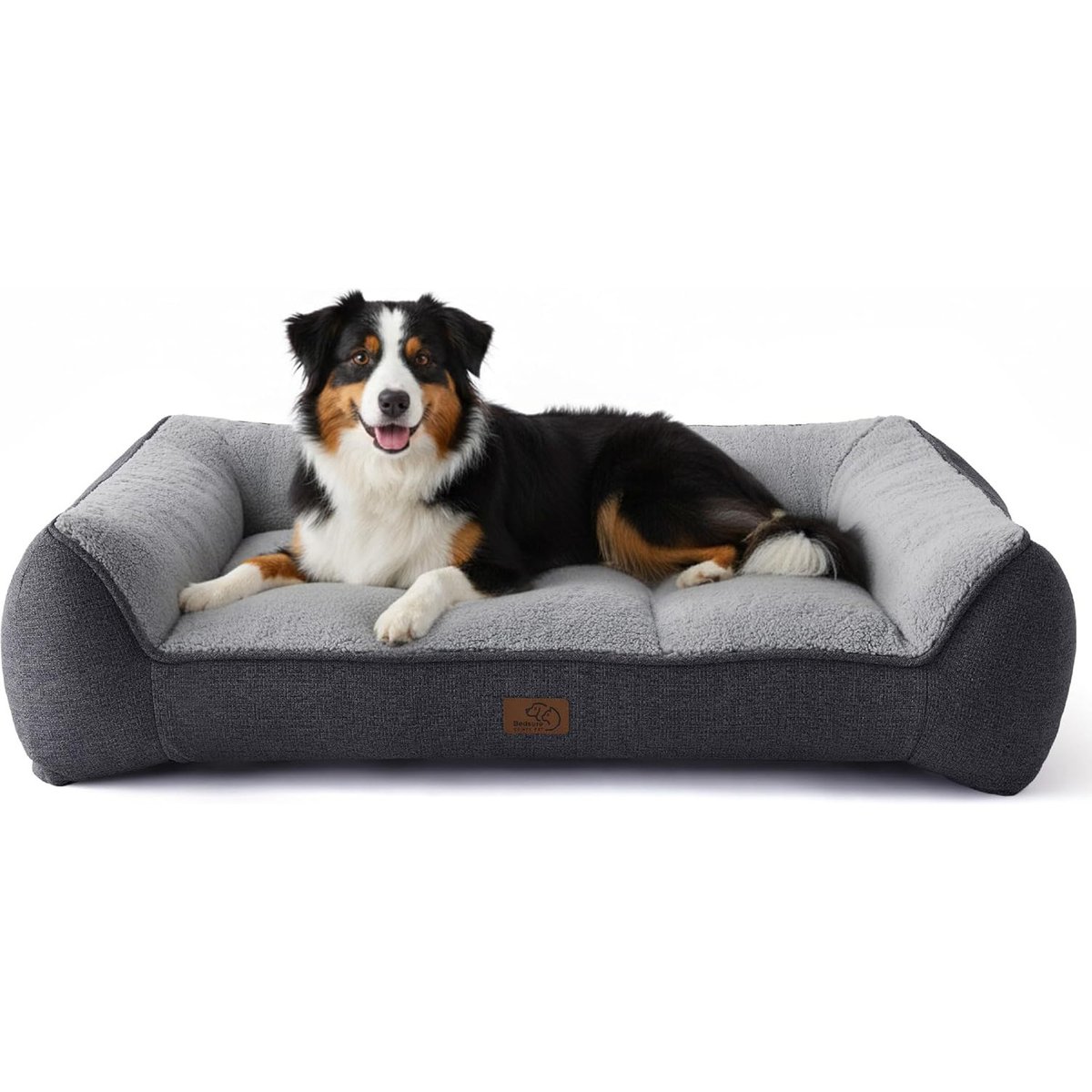 Bedsure SupportMax Orthopedic Waterproof Removable Cover Dog Sofa Bed, Grey, X-Large Pro